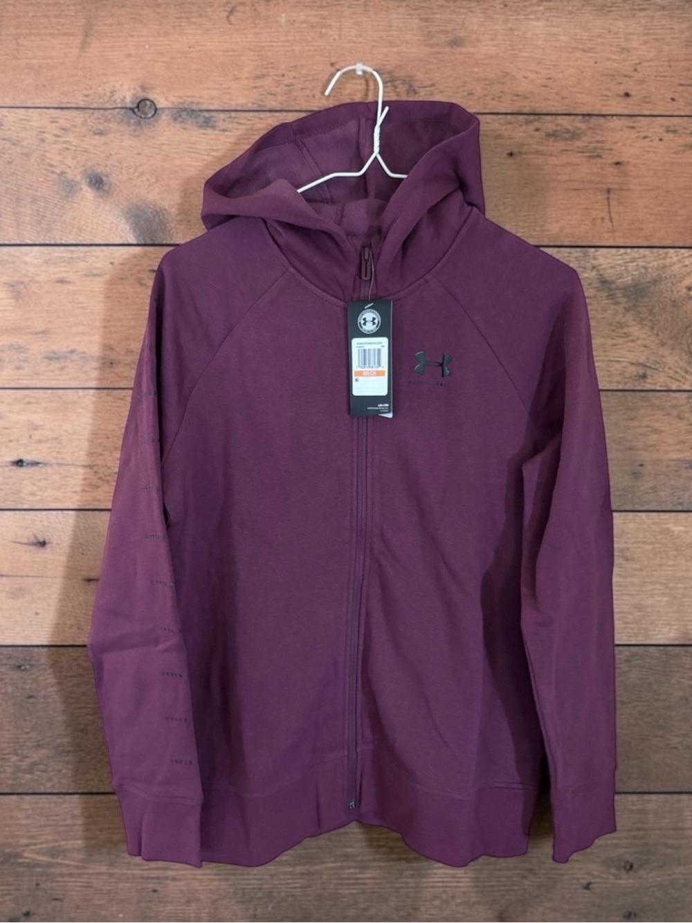 NWT Under Armour Maroon Fleece Hoodie Sweatshirt Oversized Jacket